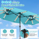 13 FT Double-Sided Patio Umbrella with 108 LED Lights & Base