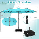 13 FT Double-Sided Patio Umbrella with 108 LED Lights & Base