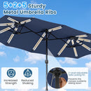 13 FT Double-Sided Patio Umbrella with 108 LED Lights & Base
