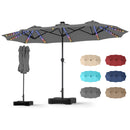 13 FT Double-Sided Patio Umbrella with 108 LED Lights & Base