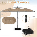 13 FT Double-Sided Patio Umbrella with 108 LED Lights & Base
