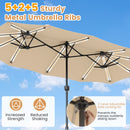 13 FT Double-Sided Patio Umbrella with 108 LED Lights & Base