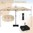 13 FT Double-Sided Patio Umbrella with 108 LED Lights & Base