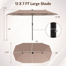 13 FT Double-Sided Patio Umbrella with Solar LED Lights
