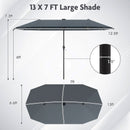 13 FT Double-Sided Patio Umbrella with Solar LED Lights