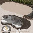 13 FT Large Patio Umbrella Outdoor Double-Sided Table Market Umbrella with Crank Handle-Beige