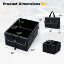 13 Gallon Car Trunk Organizer with Removable Divider and 6 Pockets-Black