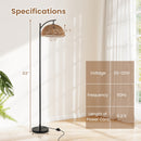 Arc Floor Lamp 63 Inches Tall Pole Lamp with Hanging Lampshade-Black