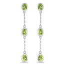 2.10 Carat Genuine Peridot .925 Sterling Silver Earrings