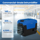140 Pints Commercial Dehumidifier with Pump and Drain Hose
