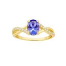 PRIMROSE 18k Gold Over Silver Purple Cubic Zirconia Twist Ring, Womens, Size 9