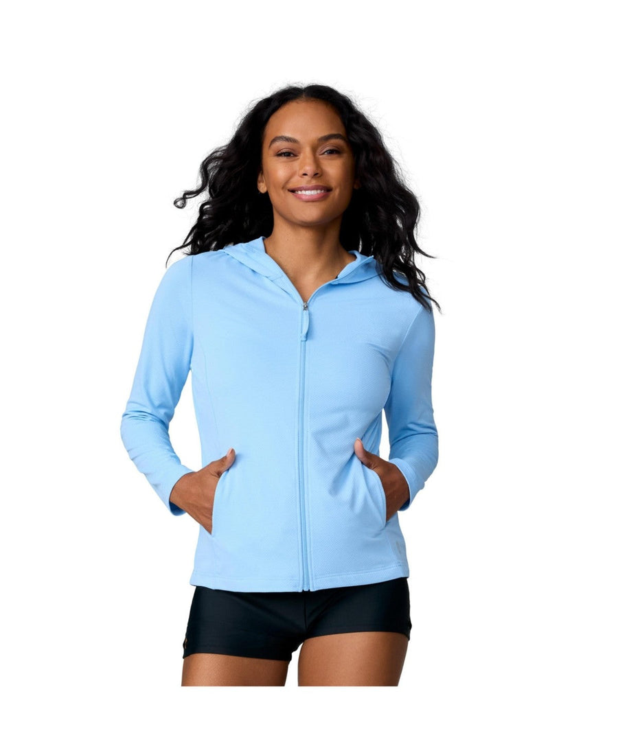 Free Country WomenS SunFree Full Zip UPF Sunshirt Cloud Large