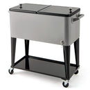 Portable Patio Cooler with Bottom Storage Shelf and Bottle Opener