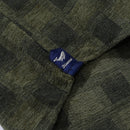 Men's Hawaiian Shirt Cotton Camp Collar Long Sleeve Classic Check Shirt - OLIVE GREEN