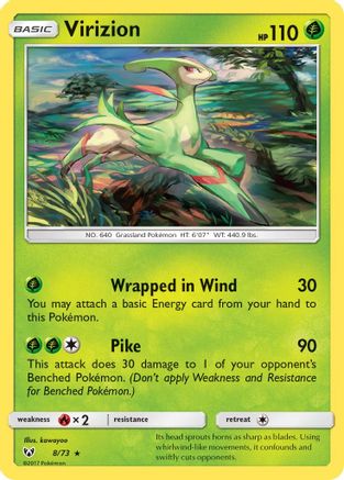 Virizion 008/73 - Shining Legends Reverse Holofoil