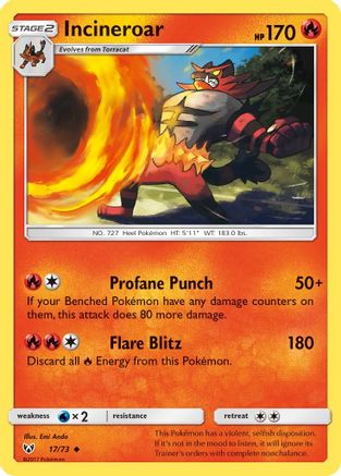Incineroar 017/73 - Shining Legends Reverse Holofoil