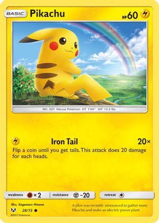 Pikachu 028/73 - Shining Legends Reverse Holofoil