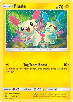 Plusle 033/73 - Shining Legends Reverse Holofoil
