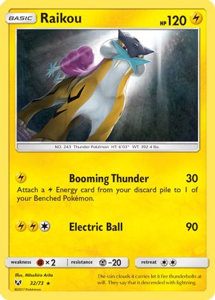 Raikou 032/73 - Shining Legends Reverse Holofoil