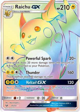 Raichu GX (Secret) 075/73 - Shining Legends Holofoil