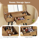 Vanity Desk with Flip Top Mirror Makeup Dressing Table-Rustic Brown