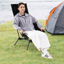 High Back Portable Camping Chair with Compact Carry Bag and Pillow-Black