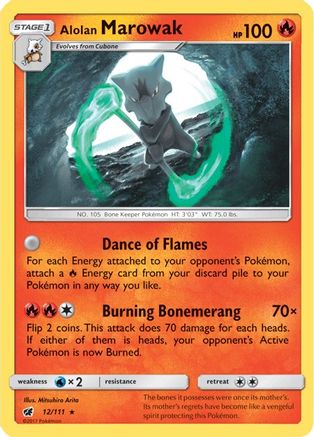 Alolan Marowak 012/111 - SM  Crimson Invasion Reverse Holofoil