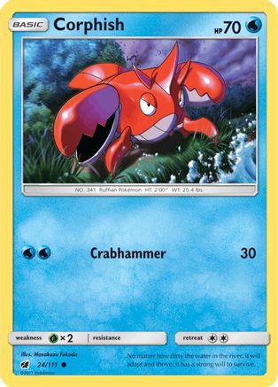 Corphish 024/111 - SM  Crimson Invasion Reverse Holofoil