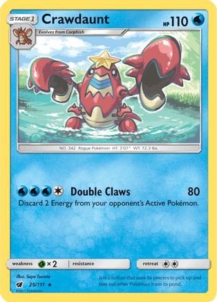Crawdaunt 025/111 - SM  Crimson Invasion Reverse Holofoil