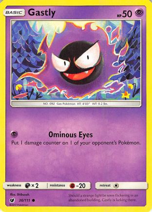 Gastly 036/111 - SM  Crimson Invasion Reverse Holofoil