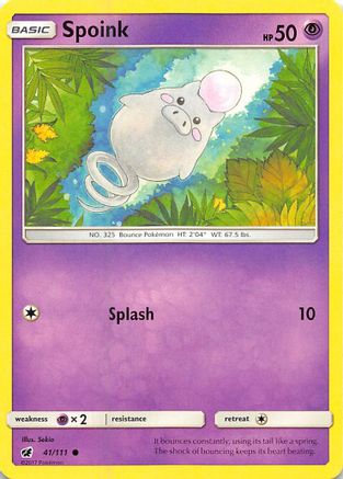 Spoink 041/111 - SM  Crimson Invasion Reverse Holofoil