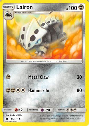 Lairon 066/111 - SM  Crimson Invasion Reverse Holofoil