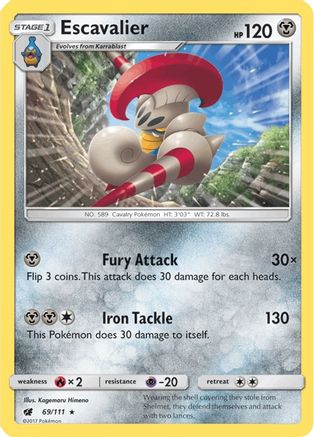 Escavalier 069/111 - SM  Crimson Invasion Reverse Holofoil