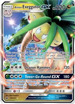 Alolan Exeggutor GX 074/111 - SM  Crimson Invasion Holofoil