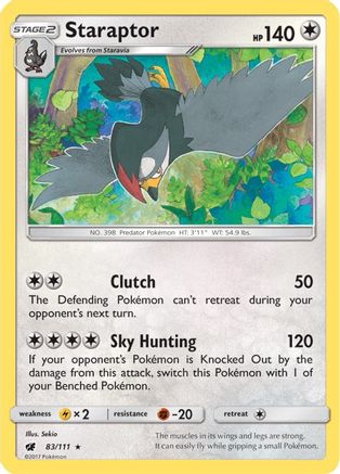 Staraptor 083/111 - SM  Crimson Invasion Reverse Holofoil