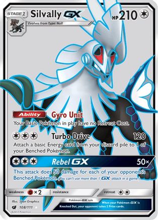 Silvally GX (Full Art) 108/111 - SM  Crimson Invasion Holofoil