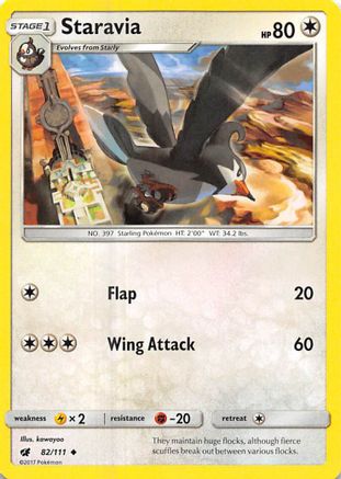 Staravia 082/111 - SM  Crimson Invasion Reverse Holofoil