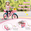 14 Inch Girls Bike with Doll Seat and Training Wheels