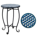 14" Mosaic Patio Accent Table with Metal Frame