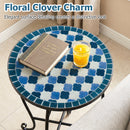 14" Mosaic Patio Accent Table with Metal Frame