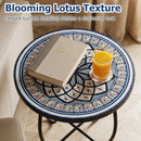 14" Mosaic Patio Accent Table with Metal Frame