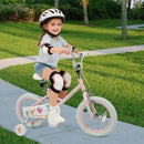Kids Bike 12-18 Inch with Training Wheels - Pink Stars & Moon