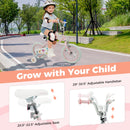 Kids Bike 12-18 Inch with Training Wheels - Pink Stars & Moon