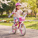 Kids Bike 18-Inch with Training Wheels and Basket Rose Red