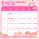 Kids Bike 12-18 Inch with Training Wheels - Pink
