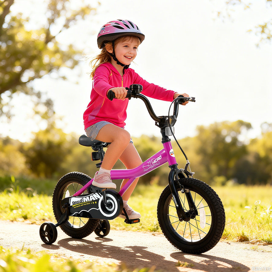 Kids Bike 14-Inch with Removable Training Wheels Pink