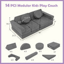 14 PCS Modular Kids Play Couch for Playroom and Bedroom