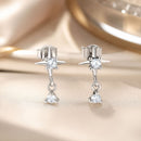 925 Sterling Silver Earrings with Pavé Setting CZ, 1.4*0.8cm for Women