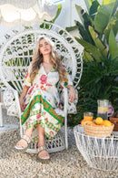 VERY J Button Down Printed Midi Dress