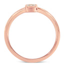 14K Rose Gold Plated .925 Sterling Silver 1/20 Carat Diamond Square Cushion-Shaped Miracle Set Petite Fashion Promise Ring (J-K Color, I1-I2 Clarity) - Size 6